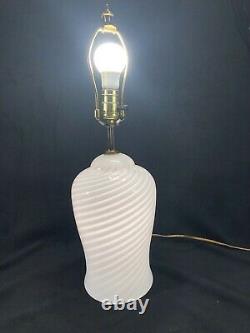 Vintage Murano Swirl Glass Table Lamp Vetri Italy