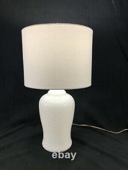 Vintage Murano Swirl Glass Table Lamp Vetri Italy