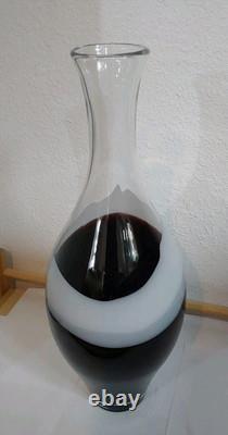 Vintage Murano Tall Art Glass Purple & White Bottle -Beatiful Design No Chips