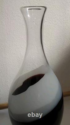 Vintage Murano Tall Art Glass Purple & White Bottle -Beatiful Design No Chips