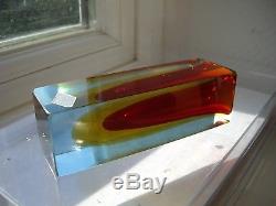 Vintage Murano Tiozzo & Ferro triple sommerso Glass vase inc original foil label