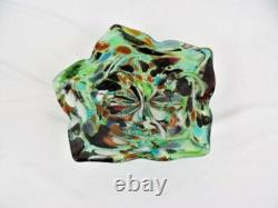 Vintage Murano Tutti Frutti Aventurine Art Glass Dish Bowl Ashtray 9 1/2 Inches