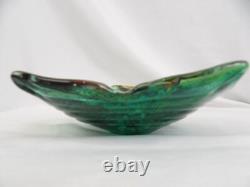 Vintage Murano Tutti Frutti Aventurine Art Glass Dish Bowl Ashtray 9 1/2 Inches