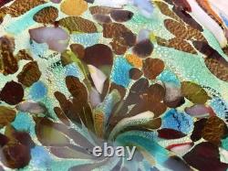 Vintage Murano Tutti Frutti Glass Dish Folded Edge Hand Blown Unsigned (263ME)