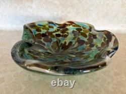 Vintage Murano Tutti Frutti Glass Dish Folded Edge Hand Blown Unsigned (263ME)