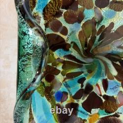 Vintage Murano Tutti Frutti Glass Dish Folded Edge Hand Blown Unsigned (263ME)