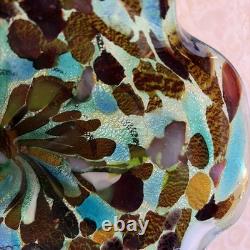 Vintage Murano Tutti Frutti Glass Dish Folded Edge Hand Blown Unsigned (263ME)