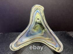 Vintage Murano Vase Serpentine Rainbow Glass Beautiful