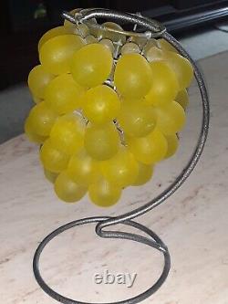 Vintage Murano Vaseline Glass Grape Lamp Shade