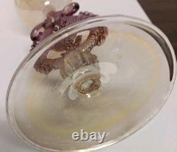 Vintage Murano Venetian Art Glass Goblet Wine Glass with Flower