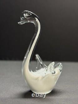 Vintage Murano Venetian Art Glass Multicolored Swan Figurine (B)