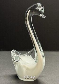 Vintage Murano Venetian Art Glass Multicolored Swan Figurine (B)