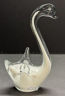 Vintage Murano Venetian Art Glass Multicolored Swan Figurine (B)