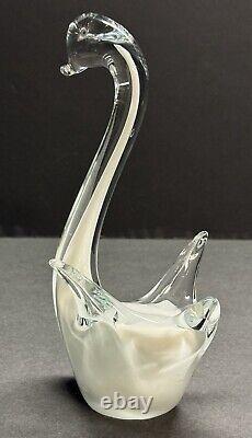 Vintage Murano Venetian Art Glass Multicolored Swan Figurine (B)