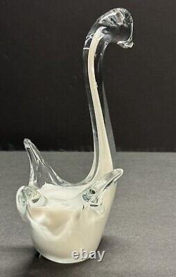 Vintage Murano Venetian Art Glass Multicolored Swan Figurine (B)