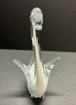 Vintage Murano Venetian Art Glass Multicolored Swan Figurine (B)