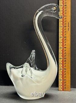 Vintage Murano Venetian Art Glass Multicolored Swan Figurine (B)