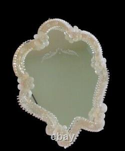 Vintage Murano Venetian Art Glass Table or Wall Mirror On Wood Board