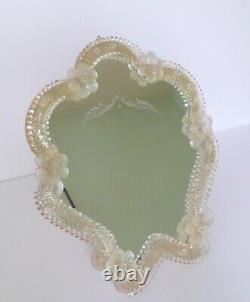 Vintage Murano Venetian Art Glass Table or Wall Mirror On Wood Board