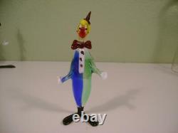 Vintage Murano Venetian Authentic Art Glass Clowns Set of 8 Hand Made in Italy