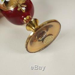 Vintage Murano Venetian Decanter Cup Set Italian Glass Red Ruby 24k Gold Wine