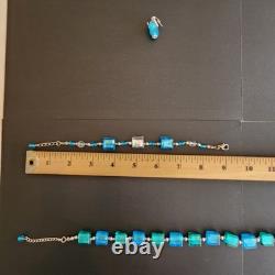 Vintage Murano Venetian Foil Art Glass Beaded Necklace Bracelet Earrings