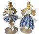 Vintage Murano Venetian Glass Figurines Man Woman Couple Read Gold Blue White