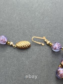 Vintage Murano Venetian Glass Foil Necklace Aventurine