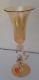 Vintage Murano Venetian Glass Gold Champagne Flute with Dolphin Stem