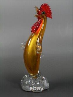 Vintage Murano Venetian Glass Gold Roosters Pair 50s glassroom 8