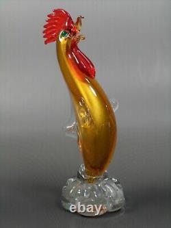 Vintage Murano Venetian Glass Gold Roosters Pair 50s glassroom 8