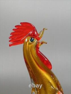 Vintage Murano Venetian Glass Gold Roosters Pair 50s glassroom 8