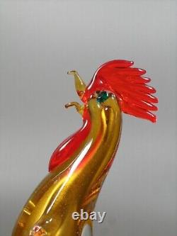 Vintage Murano Venetian Glass Gold Roosters Pair 50s glassroom 8