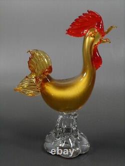 Vintage Murano Venetian Glass Gold Roosters Pair 50s glassroom 8