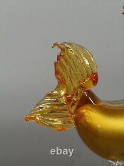 Vintage Murano Venetian Glass Gold Roosters Pair 50s glassroom 8