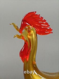 Vintage Murano Venetian Glass Gold Roosters Pair 50s glassroom 8