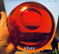 Vintage Murano Venetian Italian Glass Geode Bowl Archimede SEGUSO RED AMBER