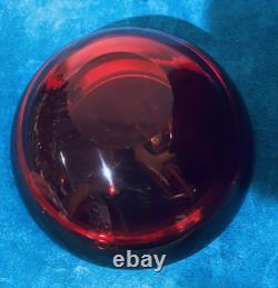 Vintage Murano Venetian Italian Glass Geode Bowl Archimede SEGUSO RED AMBER
