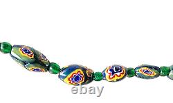 Vintage Murano Venetian Millefiori Glass Bead Necklace Murano Italy