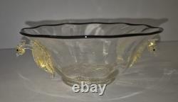Vintage Murano Venetian Winged Dragon Art Glass Bowl 1561