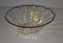 Vintage Murano Venetian Winged Dragon Art Glass Bowl 1561