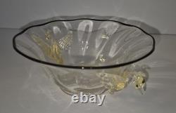 Vintage Murano Venetian Winged Dragon Art Glass Bowl 1561