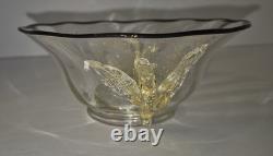 Vintage Murano Venetian Winged Dragon Art Glass Bowl 1561