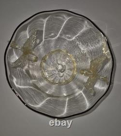 Vintage Murano Venetian Winged Dragon Art Glass Bowl 1561