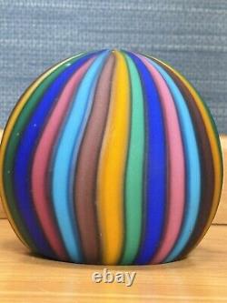 Vintage Murano Venice Satin Finish Fratelli Toso Swirl Paperweight. 1960s Italy