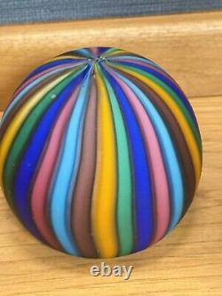 Vintage Murano Venice Satin Finish Fratelli Toso Swirl Paperweight. 1960s Italy