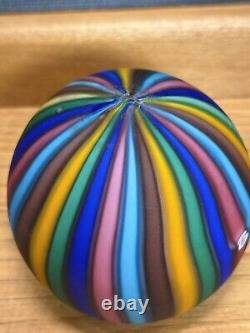 Vintage Murano Venice Satin Finish Fratelli Toso Swirl Paperweight. 1960s Italy