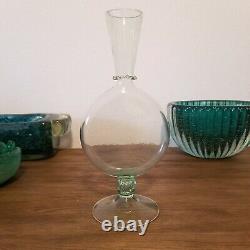 Vintage Murano Vittorio Zecchin soffiato green vase