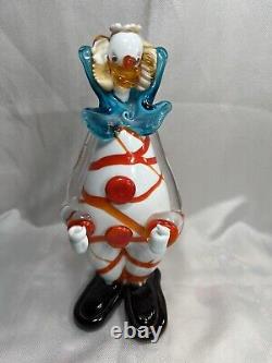 Vintage Murano art glass clown Statue 12 Inches Tall RARE