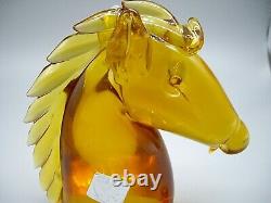 Vintage Murano attrib. Archimede Seguso label glass horse head sculpture SUPERB